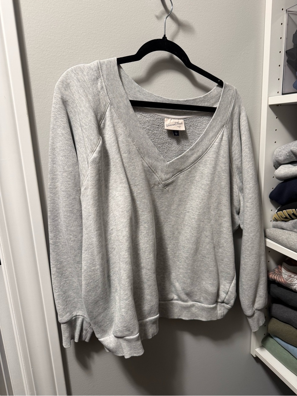 Light Gray V-Neck Women's Sweater